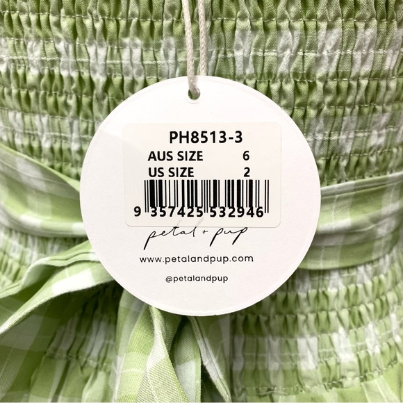 Petal‎ & Pup Tana Smocked Wrap Midi Dress Size 2 Puff Sleeve Cottagecore Trad - Picture 10 of 13